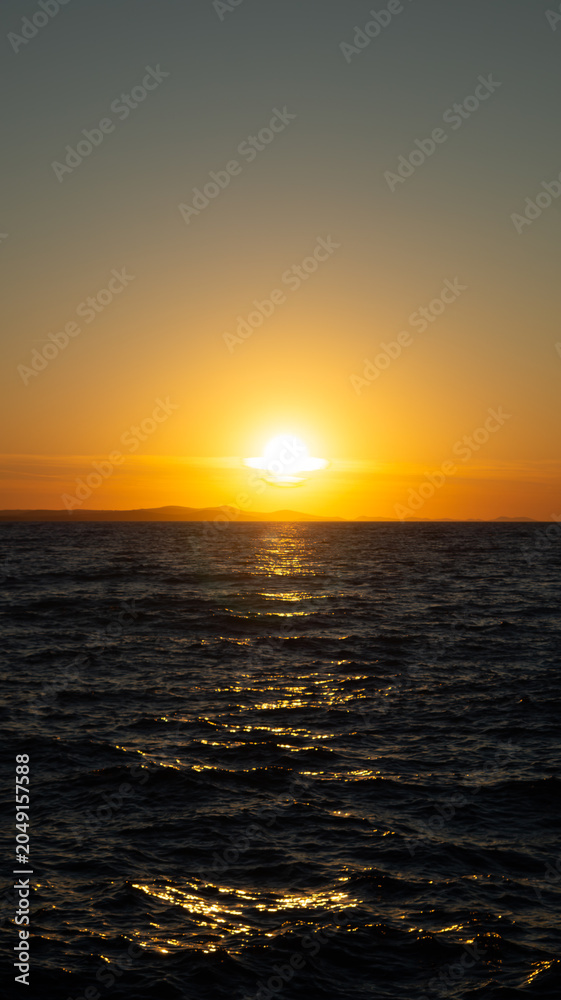 Obraz premium The historic pre-Romanesque Church of St. Donatus illuminated by golden evening sun in Zadar, Croatia.