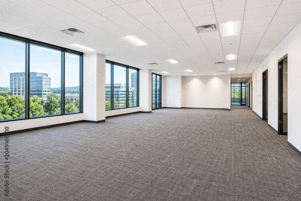 Fototapeta premium Modern Empty Office Space Ready for Business