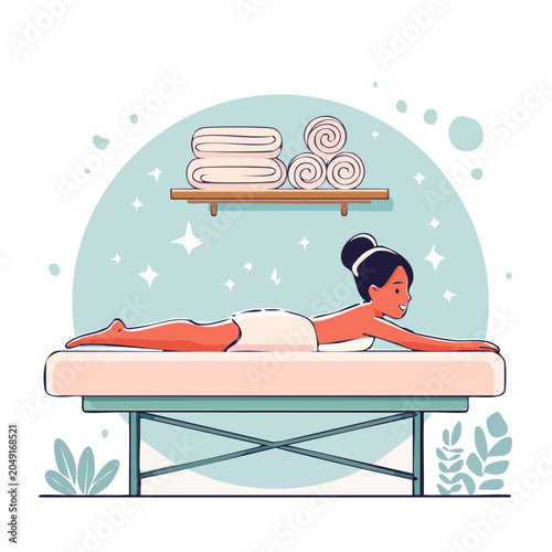 Woman receiving a spa massage treatment