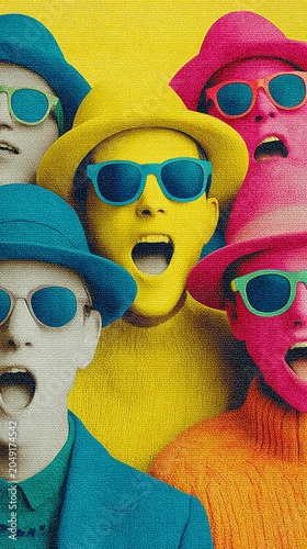 Laughter and disguise: fun corporate antics during office festivity. Drama poster. Whimsical workspaces: april fools' day brings laughter and color. Poster graphics. Fantasy poster.