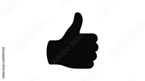 Simple minimal black thumb up hand gesture