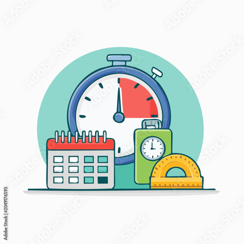 Time Management and Planning Tools Illustration