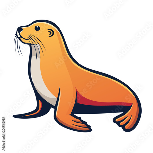 Cartoon seal illustration on white background