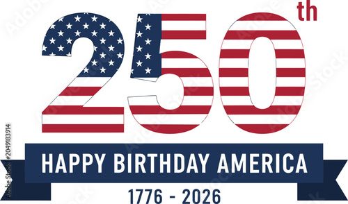 Foto Celebrating 4th of july 250th birthday of the usa with patriotic stars and strip