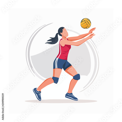 Woman playing volleyball in action
