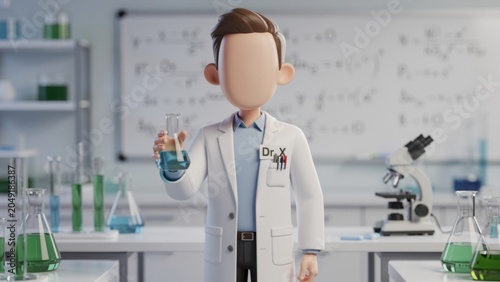 Scientist Holding Test Tube in Lab