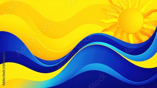Sun and Waves Abstract Background