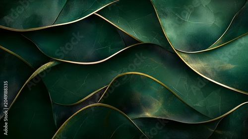 abstract dark green background with waves
