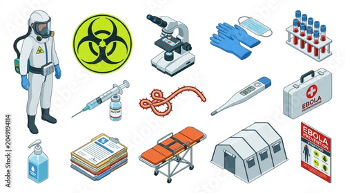 Realistic Ebola Virus Microscopic Structure Vector Illustration for Medical Research, Disease Outbreak Education and Healthcare Science Background