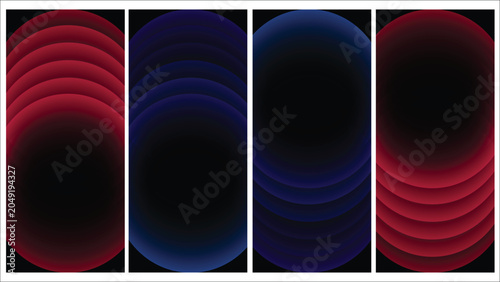 Colorful gradient circles on black background