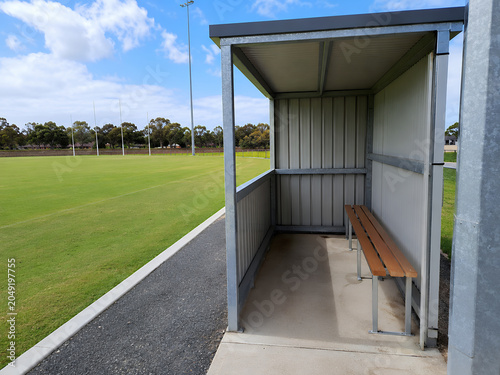 Empty Referee Seating Area at Community Sports Ground