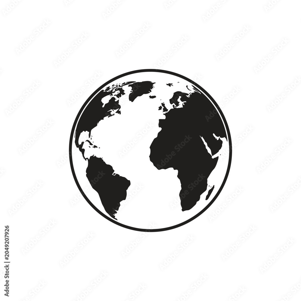Fototapeta premium Globe icon represents global communication and international business connectivity.