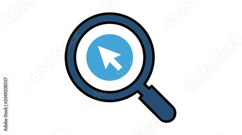 Magnifying Glass with Mouse Cursor Icon
