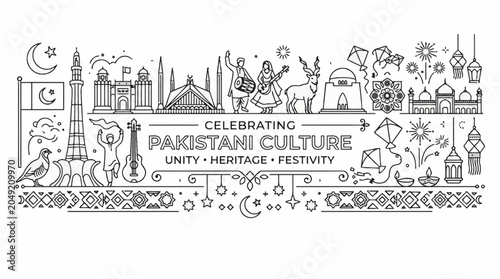 Bild auf Leinwand Pakistani Culture Unity Heritage Festivity Celebration.