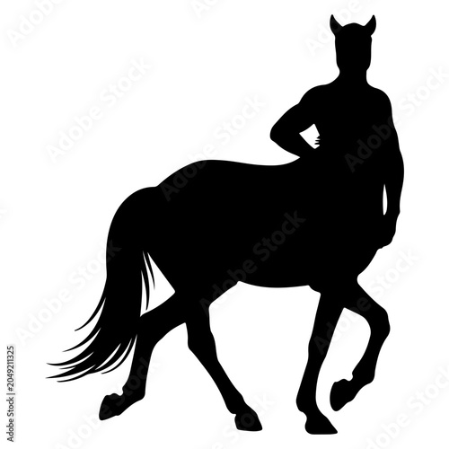 Silhouette of a Centaur Creature in Motion.