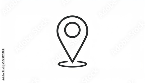Location map pin icon line art.