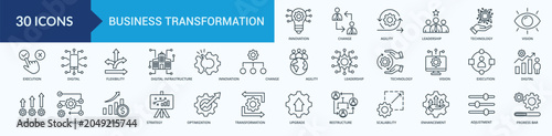 Fotografie Business Transformation Icon Pack illustration Vector