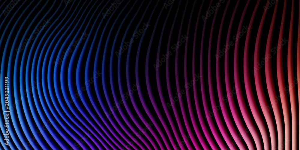 Obraz premium Abstract waves with gradient blue and red lighting gradient abstract artistic