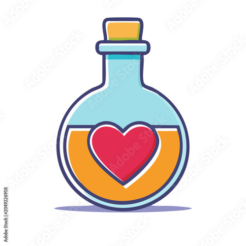 Love potion bottle with heart icon