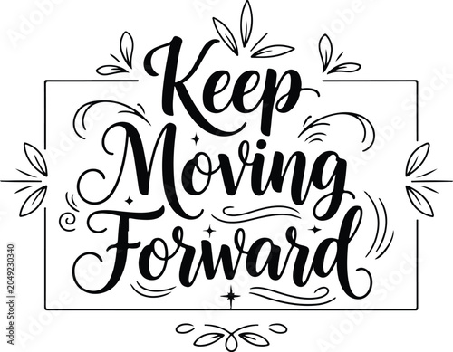 Cuadro en lienzo Motivational quotes 'keep moving forward' inspiring typography for wall art desi