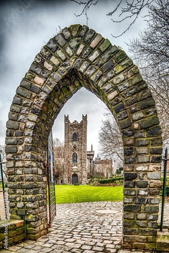 Photography St Audoens Church Through Dublin Stone Arch