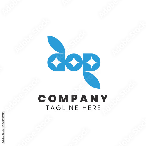 letter D O P Monogram Logo Design with Sparkling Stars – Luxury Initial Letter Brandinghic logo design template vector