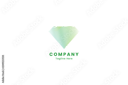 Green Diamond logo design with creative modern and elegant concept.