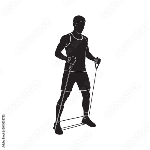 person using resistance bands for exercise