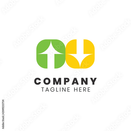 Simple Up and Down Arrow Logo – Growth and Decline Navigation Vector Symbol