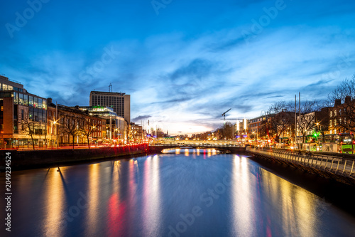Photography Dublin Evening Reflections Along The River Liffey