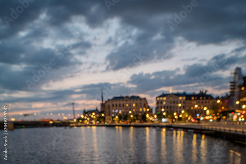 Photography Stockholm Waterfront Bokeh Abstract At Blue Hour