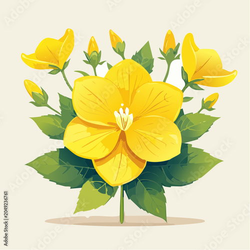 Yellow wildflowers and buds bouquet