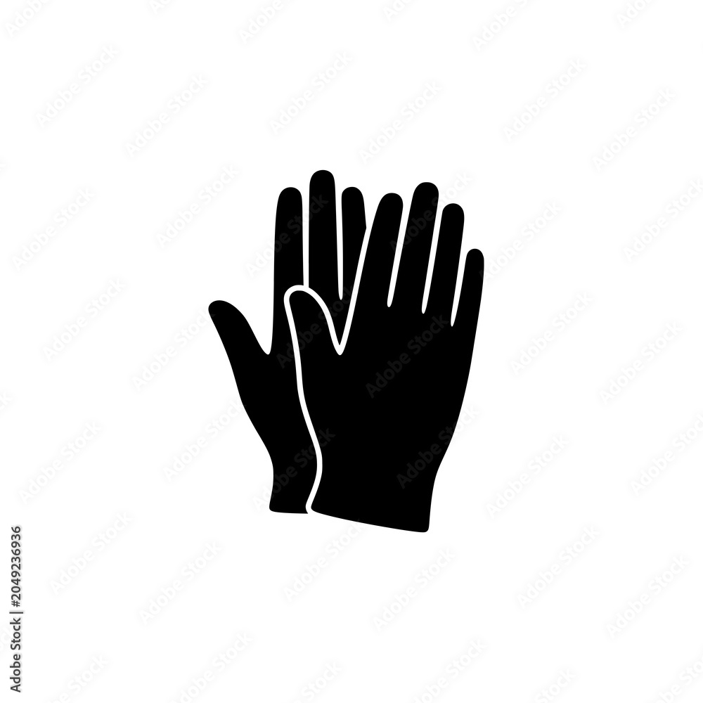 Obraz premium Black and white hand gesture sign language symbol isolated on white background