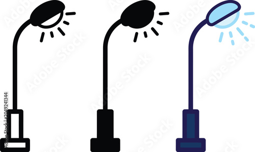 Fotografía Urban Lighting Icon Collection, Street lamp icon