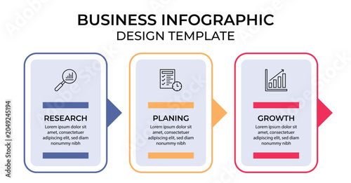 Business Info Graphic Design Template Vector With Icons And 3 Options Or Steps.