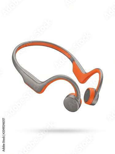 Open Ear Bone Conduction Sport Wireless Headphones Isolated on White Background