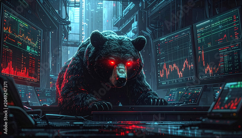 Bear Market Trading Technology Background