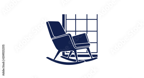Fotografie Dark blue rocking chair furniture.