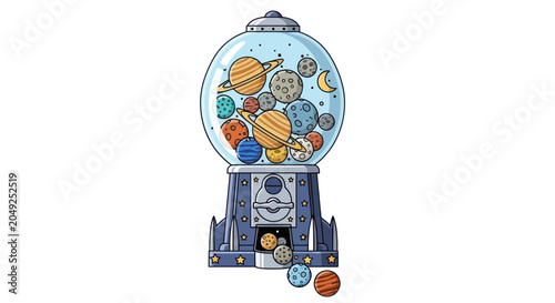 Quadro su tela Colorful Gumball Machine With Balls.