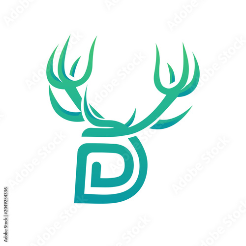 Deer Letter D Logo Design