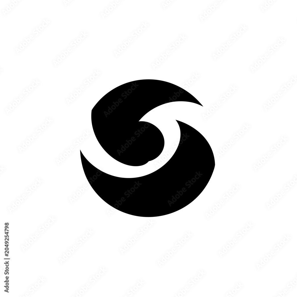 Fototapeta premium Black and white swirl design symbol.
