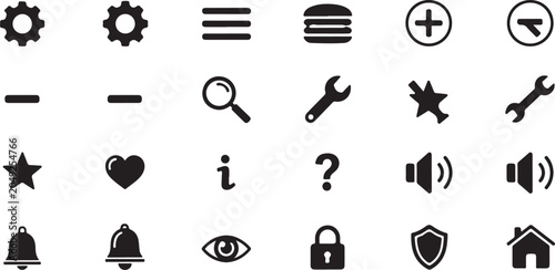 Bild auf Leinwand Collection of various modern icons on white background