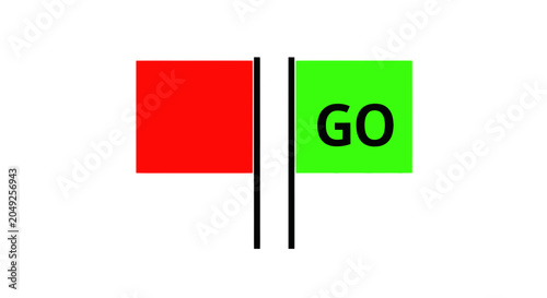 Canvastavla Red and green traffic signs symbol.