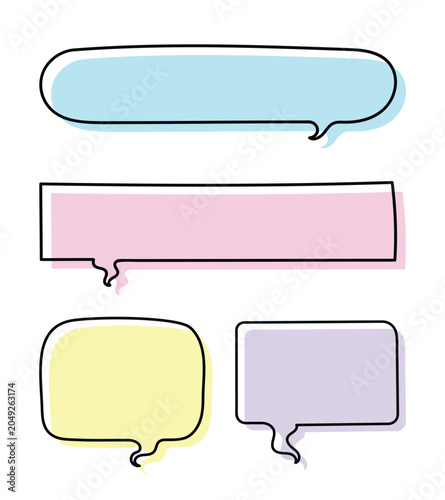 Vector Colorful Cute Bubble Message Icon Set