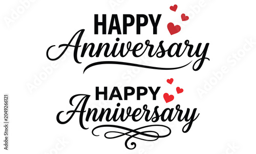 Happy anniversary greeting card design