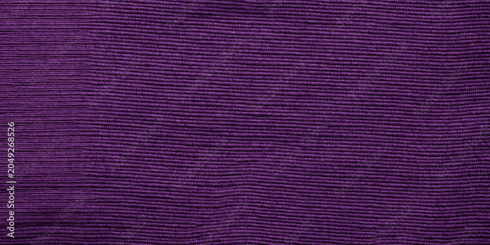 Fototapeta premium Purple fabric background – seamless texture of textile material. Woven linen amethyst cloth swatch.
