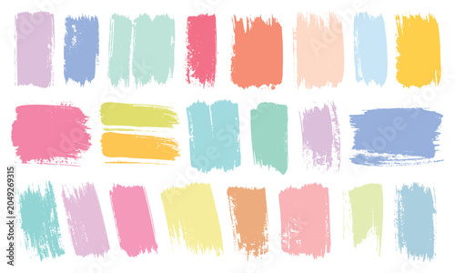 Vector Collection of Colorful Grunge Brush Strokes