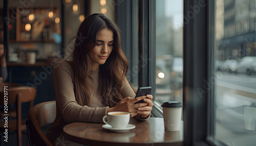Using Smartphone at a Café