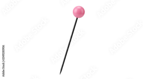 Pin, Sewing, Matte black steel office push pin tack utility isolated