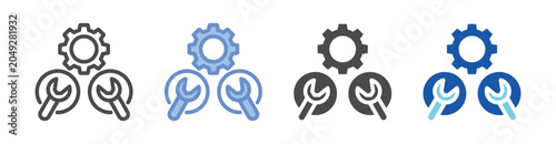 System Maintenance Icon Set With Multiple Styles Vector Illustration